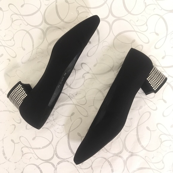 Stuart Weitzman | Satin Low Block Crystal Heel 8AA - Picture 3 of 5